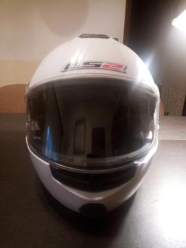 Casco Ls2 Rebatible Blanco Lentes Rebat