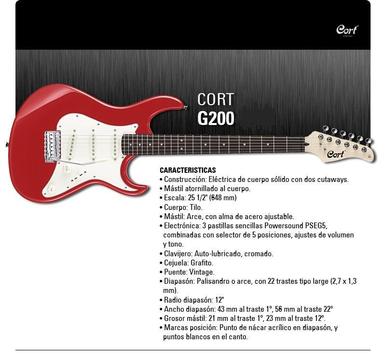 Guitarra Electrica Cort Modelo G200 Nueva Sin Uso