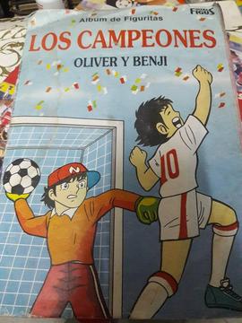 album de figuritas Los Campeones Oliver y Benji Futbol retro vintage