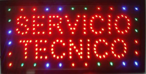 CARTEL LED LUMINOSO SERVICIO TECNICO DIRECTO A 220 VOLT 50 X 25 cm BAJO CONSUMO !!!