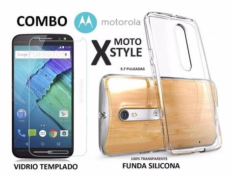 Funda Tpu Vidrio Templado Motorola Moto X Style