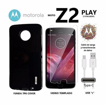 Funda Tpu Vidrio Templado Usb C Moto Z2 Play