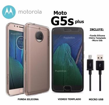 Funda Vidrio Templado Usb Motorola Moto G5s Plus