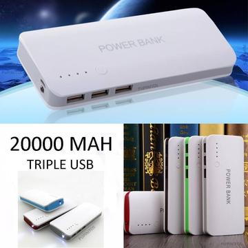 Power Bank Cargador Portatil 20000mah 3 Usb