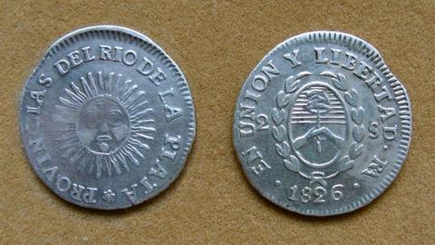 Moneda de 2 soles de plata de La Rioja, Argentina 1826