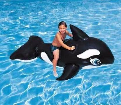 GIGANTE BALLENA INFLABLE INTEX: 1.93CM X 1.19 CM – VINILO DE ALTA RESISTENCIA ASAS DE AGARRE – C/PARCHE