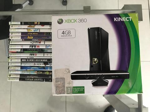 Xbox 360 Slim con Kinect Flasheada RGH 4gb 220v