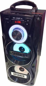 Parlante Bluetooth con microfono Radio FM Portatil USB Luces Karaoke