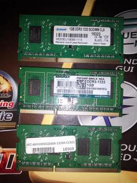 3 Memorias Netbook Ddr3 de 1GB C/U