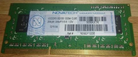 MEMORIAS SODIM DDR3 2 GB PARA NOTEBOOK NETBOOK ALL IN ONE