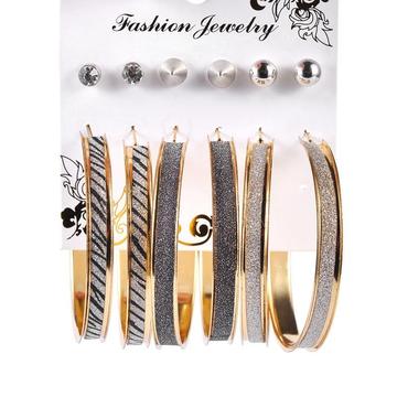 set alta calidad bijouterie importada por 6 unidades aros mujer