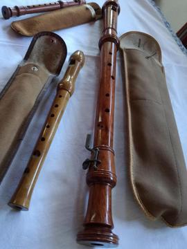 set de tres flautas madera