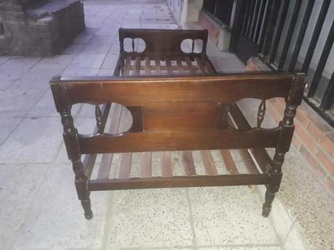 Cama 1 Plaza Trabajada Roble Mirala!!!
