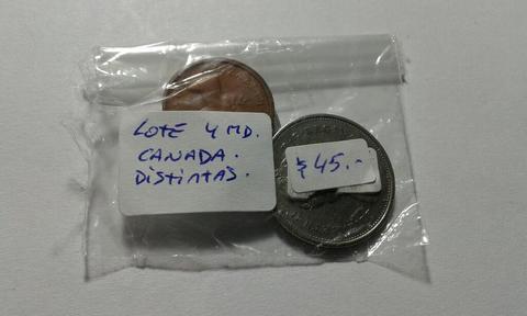 Lote Cuatro Monedas de Canada Antiguas
