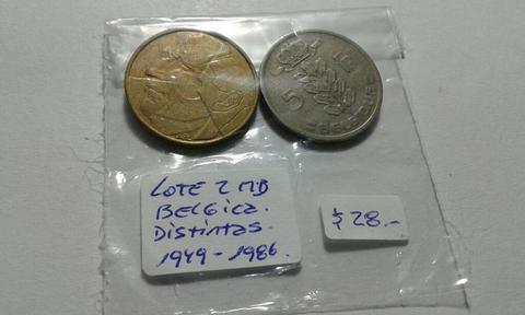 Lote Dos Monedas de Belgica Antiguas