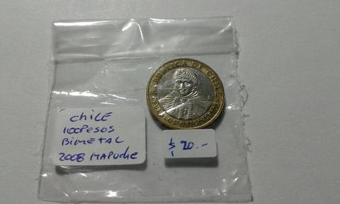 Moneda de Chile de 100 Pesos de Año 2008