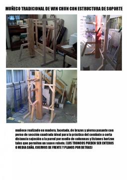 muñeco de win chun con soporte de estructura