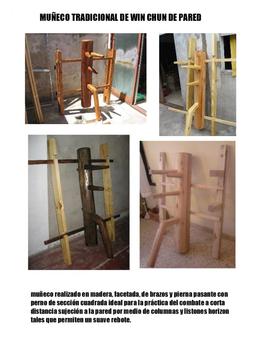 muñeco de win chun con soporte de fijacion a la pared