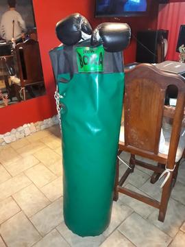 Bolsa Boxeo Par de Guantes Y Gancho
