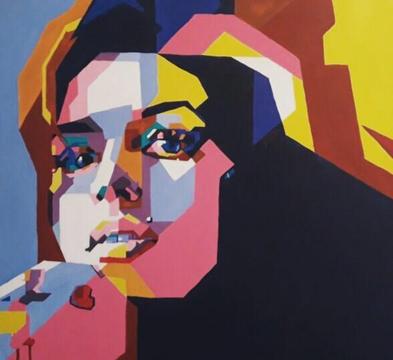 Cuadro Arte Pintura Acrílico Amy Winehouse Música Decoración