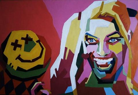 Cuadro Arte Pintura Acrílico Harley Quinn Batman Decoración