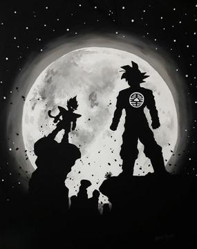 Cuadro Arte Pintura Dibujo Decorativo Dragon Ball Manga Anime Goku Vegeta
