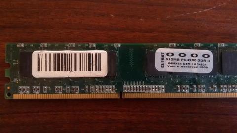 RAM Memoria DDR2 PC 4200 512MB