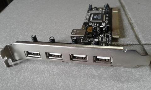 Placa USB 2.0 pci Via vt6212l 4 puertos 1