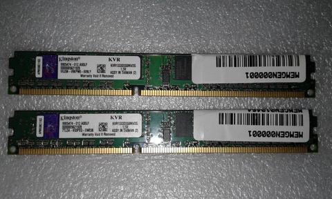Memorias Kingston DDR3 4GB 1333mhz 2x2GB