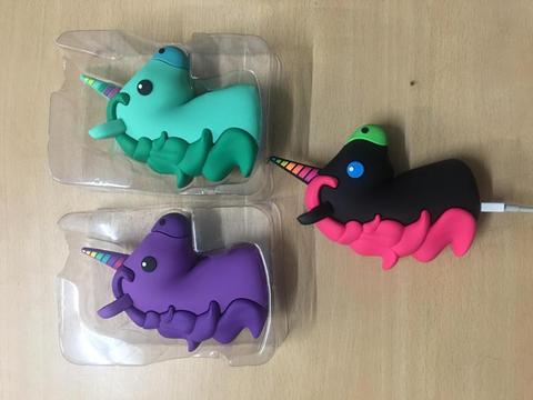 Cargador Portatil Unicornio Power Bank Usb Colores Silicona