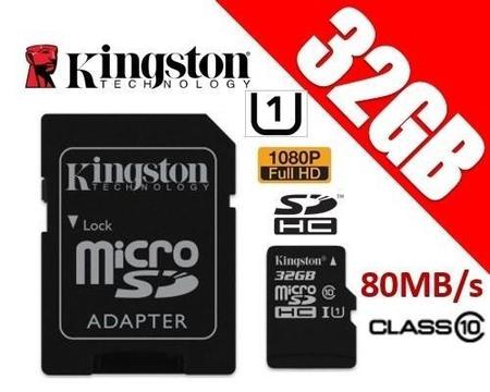 Memorias MicroSD 32gb Clase 10 U1 Kingston
