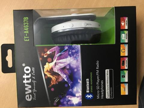 Auriculares Vincha Bluetooth Ewtto Micro Sd Radio Fm