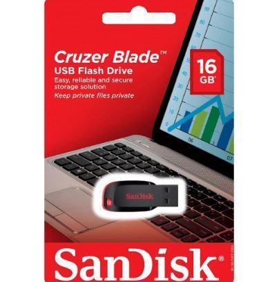 Pendrive Sandisk 16gb Cruzer Blade. El Mejor Precio!