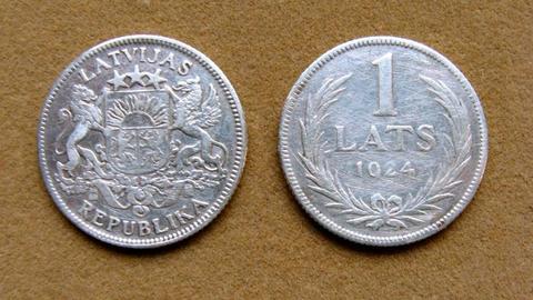 Moneda de 1 lats de plata Letonia 1924