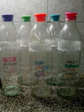 Botellas de Vidrio Decoradas
