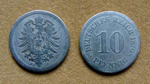 Moneda de 10 pfennig Alemania 1876