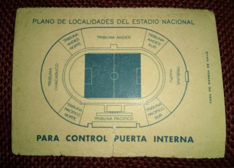 Entrada Original del Campeonato Mundial de Fútbol jugado en Chile en 1.962 uSd 150