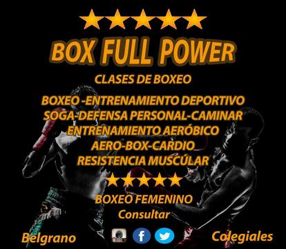 CLASES DE BOXEO AMBOS SEXOS ZONA  COLEGIALES