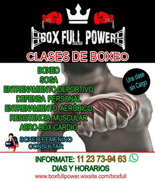 CLASES DE BOXEO BOX FULL POWER AMBOS SEXOS COLEGIALES