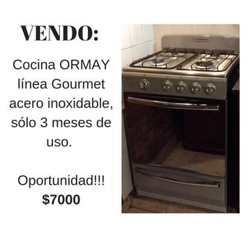 COCINA ORMAY LINEA GOURMET ACERO INOXIDABLE, A NUEVO!!