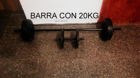 BARRA CON PESAS 20KG