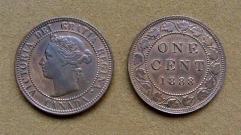 Moneda de 1 cent Canadá 1888
