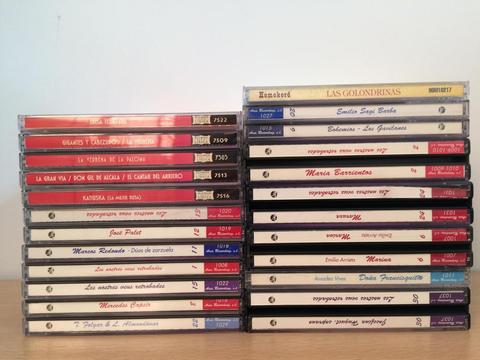 Lote de 25 cds históricos de zarzuela y cantantes líricos españoles