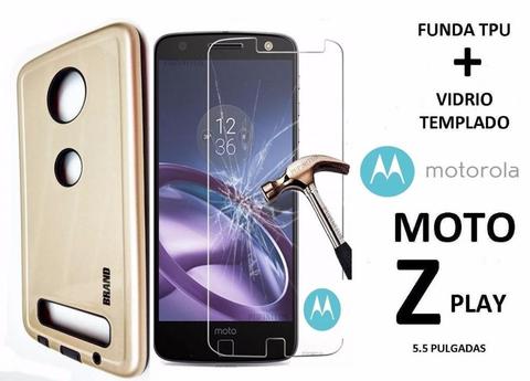 Funda Tpu Vidrio Templado Motorola Moto Z Play