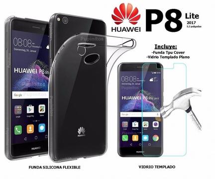 Funda Vidrio Templado Plano Usb Huawei P8 Lite 2017