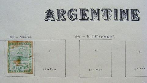 Sello postal 10 centavos Confederación Argentina 1858
