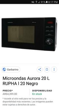 Imagen Orientativa Microondas Aurora igual a nuevo $3.500