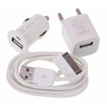 CARGADOR USB Y CARGADOR AUTO IPHONE 4 4S OFERTA