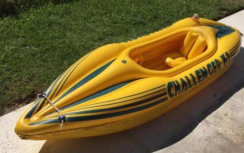 Kayak inflable importado challenger k1 usado con quilla de goma agregada!