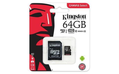 Memoria Kingston Micro SdXC 64gb Clase 10 Canvas80mb/s